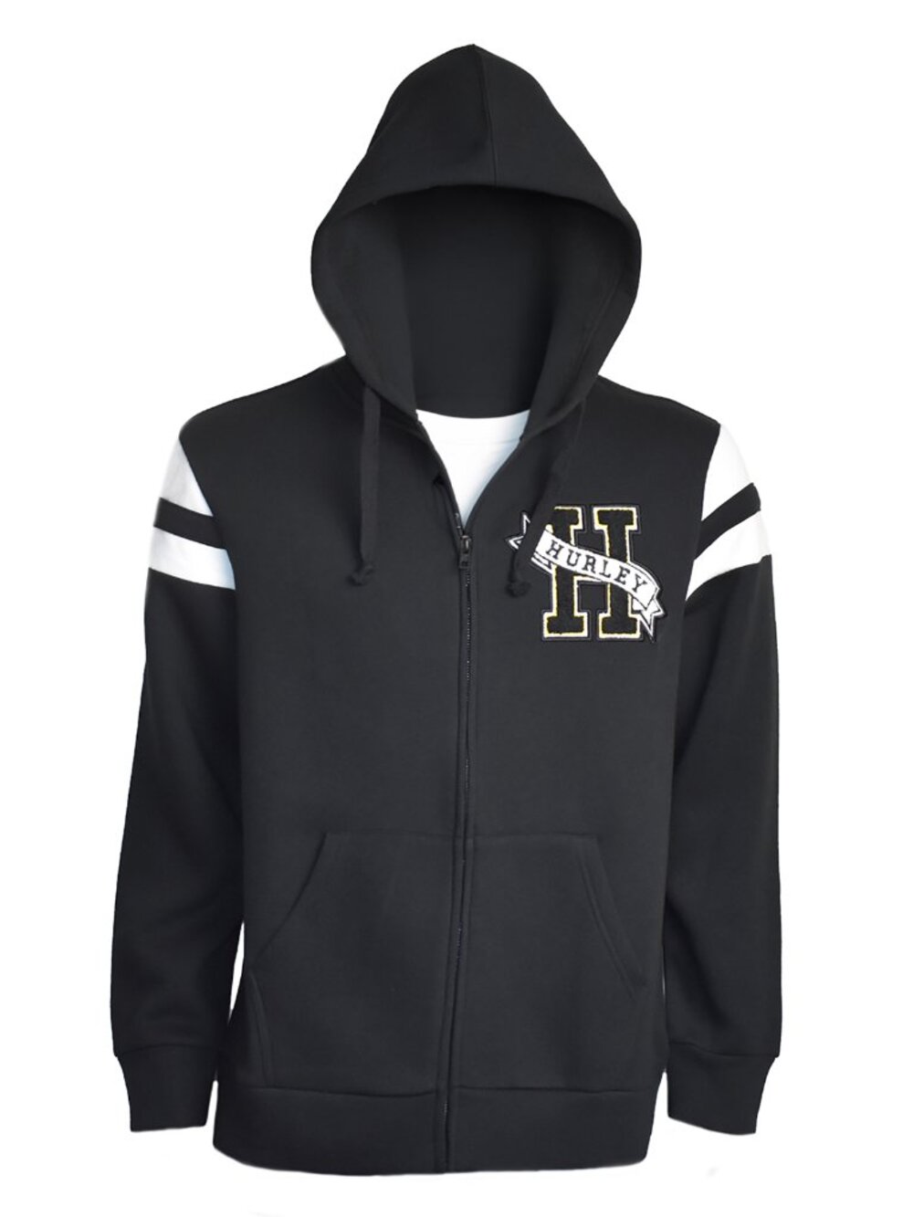 Hurley Men's Hoodie Sweatshirt University CTN Fleece Jacket Black Size L NEW - Picture 2 of 6